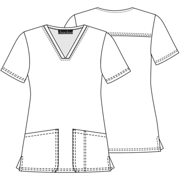 Women Scrubs Printed V-Neck Top with Pockets Autism Support Breathable Fabric - Picture 6 of 6